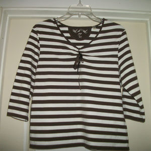 FRENCH GIRL SWEET CHOCOLATE  MOUSSE BROWN STRIPES ON WH BL M